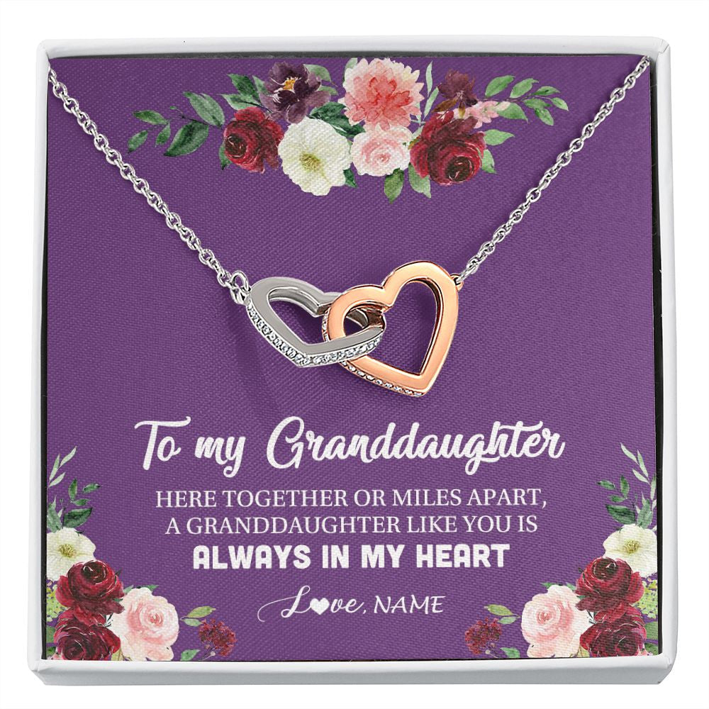 Personalized To My Granddaughter Necklace From Grandma Nana You Is Always In My Heart Granddaughter Birthday Christmas Customized Gift Box Message Card