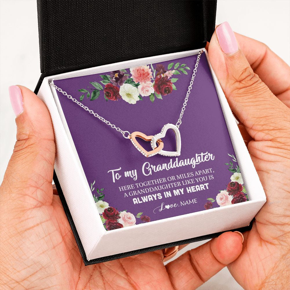 Personalized To My Granddaughter Necklace From Grandma Nana You Is Always In My Heart Granddaughter Birthday Christmas Customized Gift Box Message Card