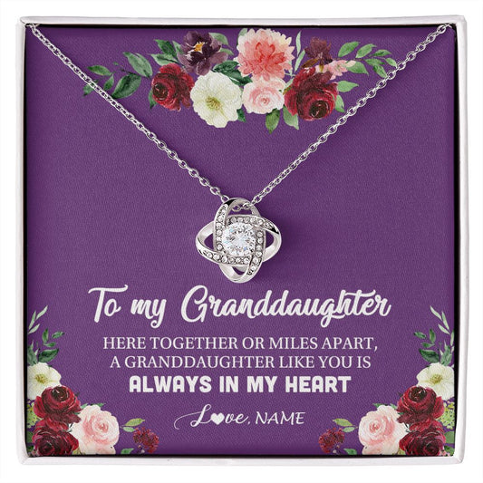 Personalized To My Granddaughter Necklace From Grandma Nana You Is Always In My Heart Granddaughter Birthday Christmas Customized Gift Box Message Card