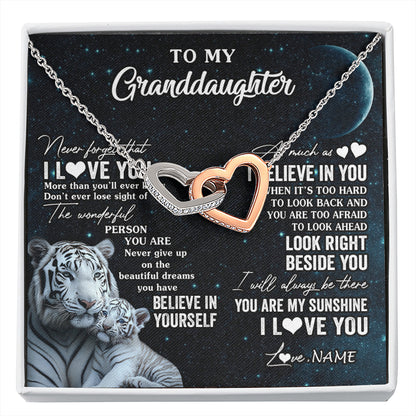 Personalized To My Granddaughter Necklace From Grandma Never Forget I Love You White Tiger Granddaughter Birthday Christmas Customized Gift Box Message Card