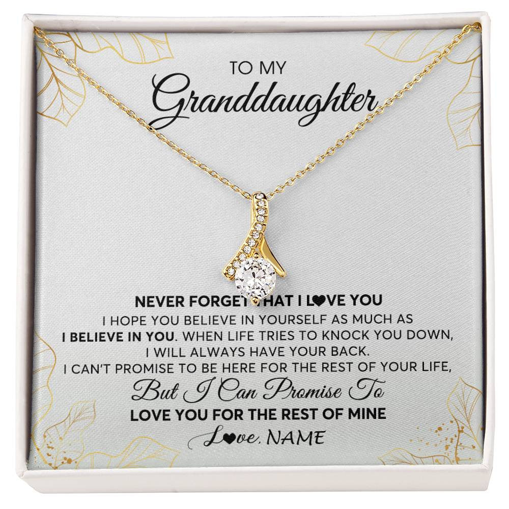 Personalized To My Granddaughter Necklace From Grandma Never Forget That I Love You Granddaughter Birthday Christmas Customized Gift Box Message Card