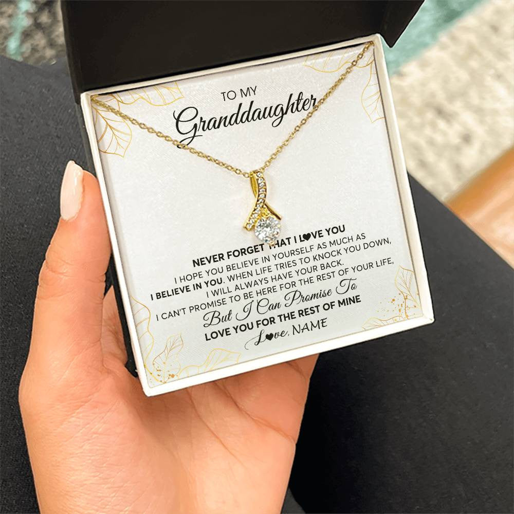 Personalized To My Granddaughter Necklace From Grandma Never Forget That I Love You Granddaughter Birthday Christmas Customized Gift Box Message Card