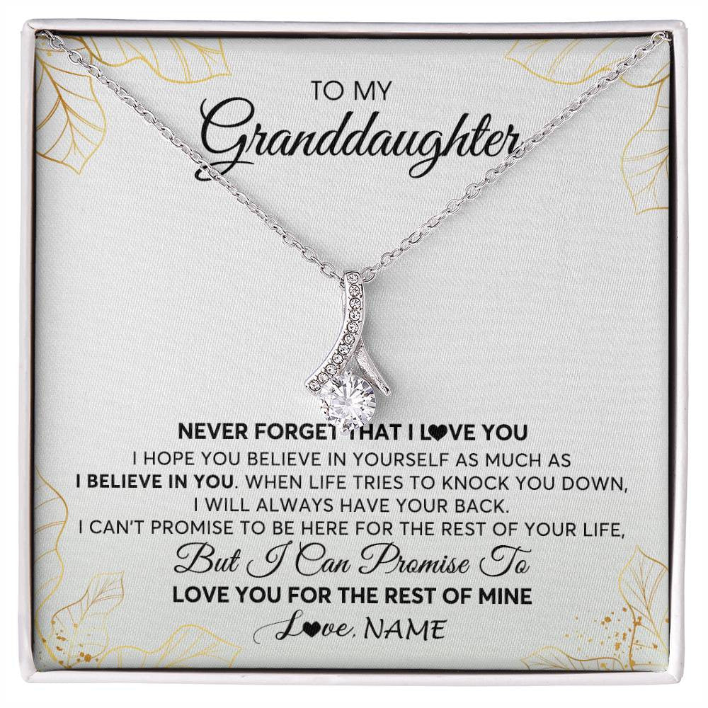 Personalized To My Granddaughter Necklace From Grandma Never Forget That I Love You Granddaughter Birthday Christmas Customized Gift Box Message Card