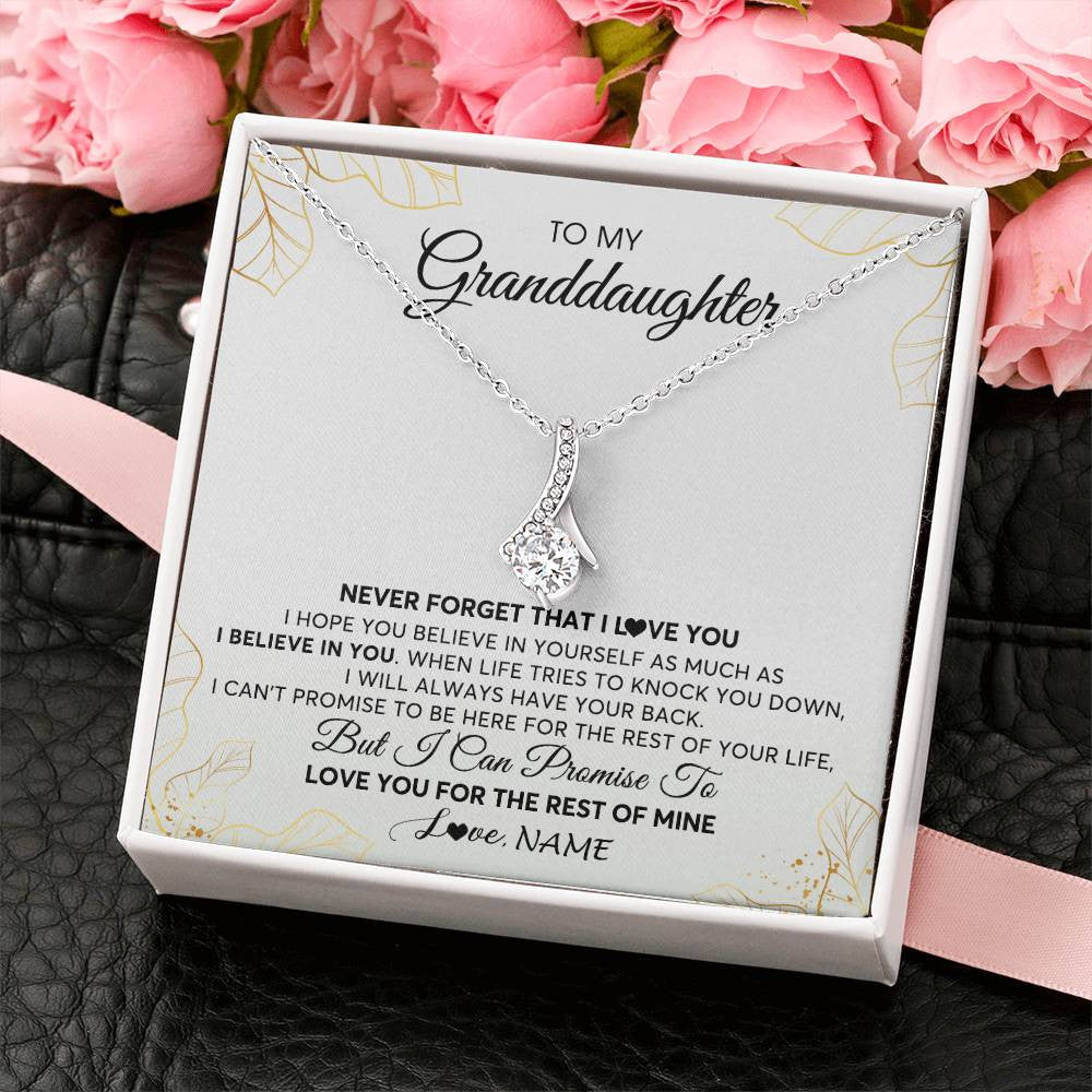 Personalized To My Granddaughter Necklace From Grandma Never Forget That I Love You Granddaughter Birthday Christmas Customized Gift Box Message Card
