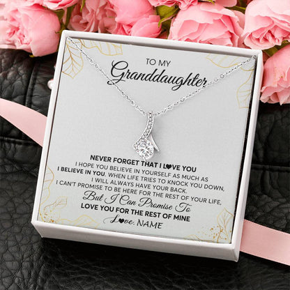 Personalized To My Granddaughter Necklace From Grandma Never Forget That I Love You Granddaughter Birthday Christmas Customized Gift Box Message Card