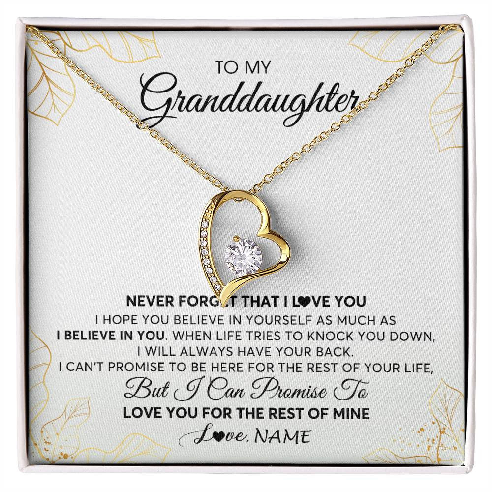 Personalized To My Granddaughter Necklace From Grandma Never Forget That I Love You Granddaughter Birthday Christmas Customized Gift Box Message Card