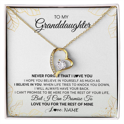 Personalized To My Granddaughter Necklace From Grandma Never Forget That I Love You Granddaughter Birthday Christmas Customized Gift Box Message Card