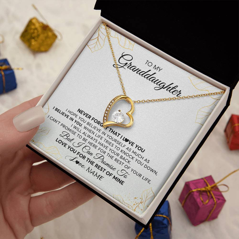 Personalized To My Granddaughter Necklace From Grandma Never Forget That I Love You Granddaughter Birthday Christmas Customized Gift Box Message Card