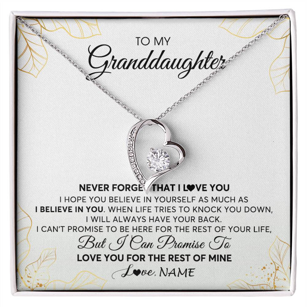 Personalized To My Granddaughter Necklace From Grandma Never Forget That I Love You Granddaughter Birthday Christmas Customized Gift Box Message Card