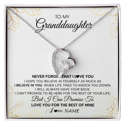 Personalized To My Granddaughter Necklace From Grandma Never Forget That I Love You Granddaughter Birthday Christmas Customized Gift Box Message Card
