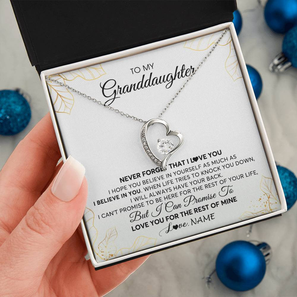 Personalized To My Granddaughter Necklace From Grandma Never Forget That I Love You Granddaughter Birthday Christmas Customized Gift Box Message Card