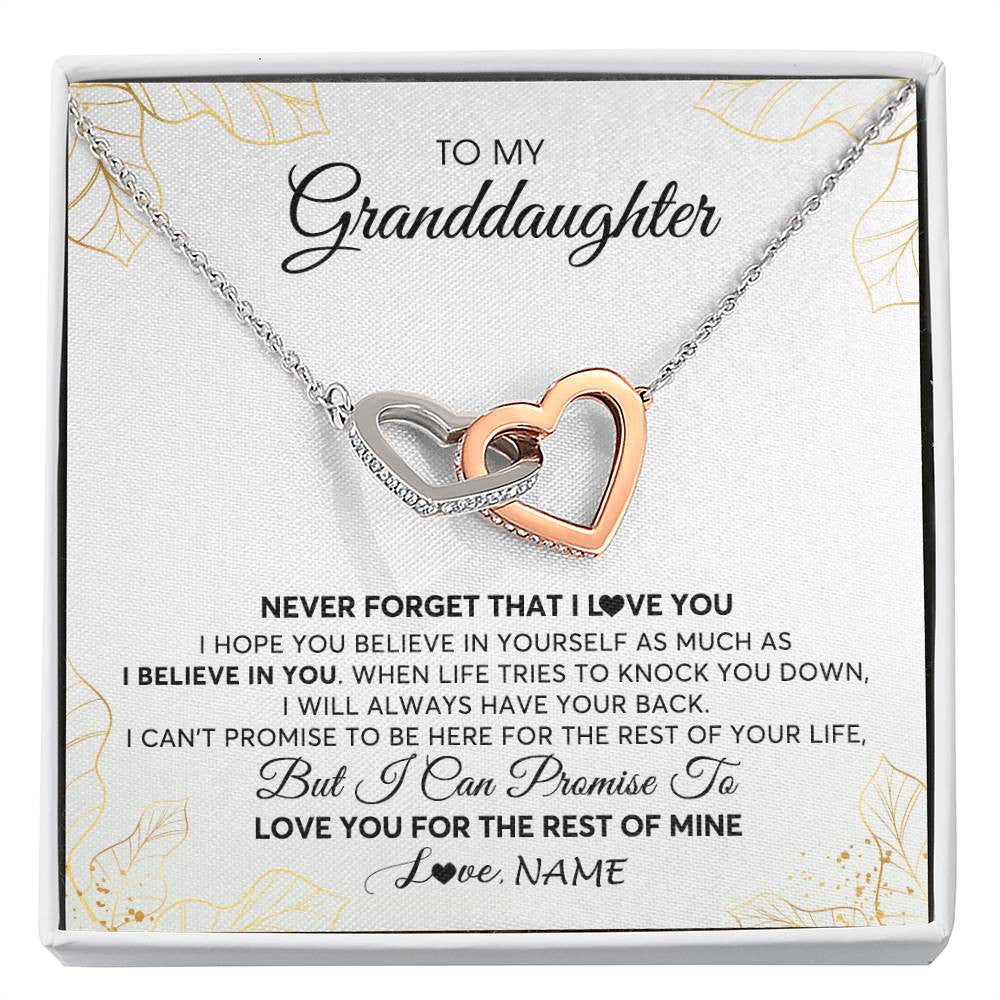 Personalized To My Granddaughter Necklace From Grandma Never Forget That I Love You Granddaughter Birthday Christmas Customized Gift Box Message Card