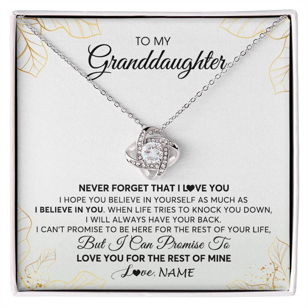Personalized To My Granddaughter Necklace From Grandma Never Forget That I Love You Granddaughter Birthday Christmas Customized Gift Box Message Card