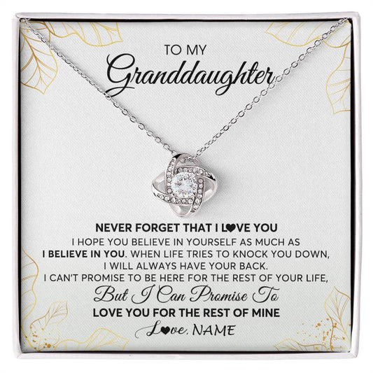 Personalized To My Granddaughter Necklace From Grandma Never Forget That I Love You Granddaughter Birthday Christmas Customized Gift Box Message Card
