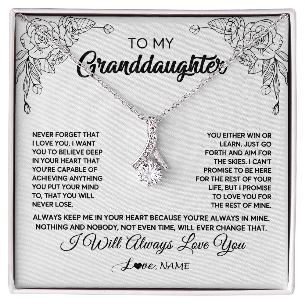 Personalized To My Granddaughter Necklace From Grandma Never Forget That I Love You Granddaughter Birthday Christmas Jewelry Customized Gift Box Message Card