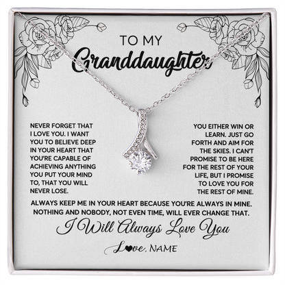 Personalized To My Granddaughter Necklace From Grandma Never Forget That I Love You Granddaughter Birthday Christmas Jewelry Customized Gift Box Message Card