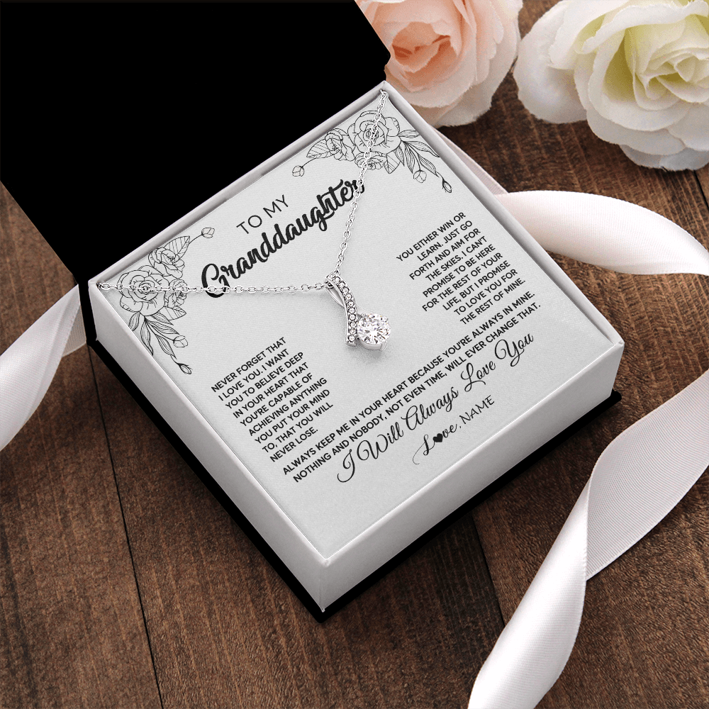Personalized To My Granddaughter Necklace From Grandma Never Forget That I Love You Granddaughter Birthday Christmas Jewelry Customized Gift Box Message Card