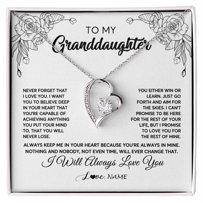 Personalized To My Granddaughter Necklace From Grandma Never Forget That I Love You Granddaughter Birthday Christmas Jewelry Customized Gift Box Message Card