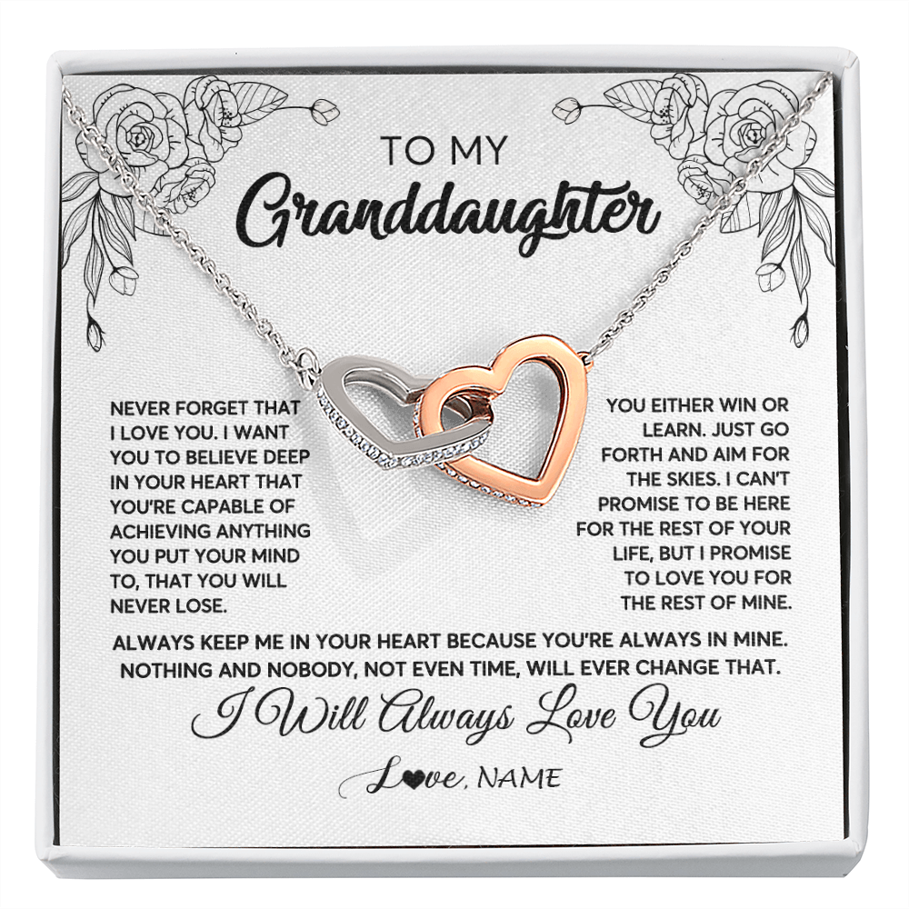 Personalized To My Granddaughter Necklace From Grandma Never Forget That I Love You Granddaughter Birthday Christmas Jewelry Customized Gift Box Message Card