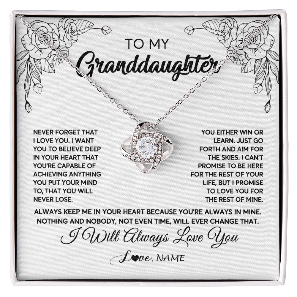 Personalized To My Granddaughter Necklace From Grandma Never Forget That I Love You Granddaughter Birthday Christmas Jewelry Customized Gift Box Message Card