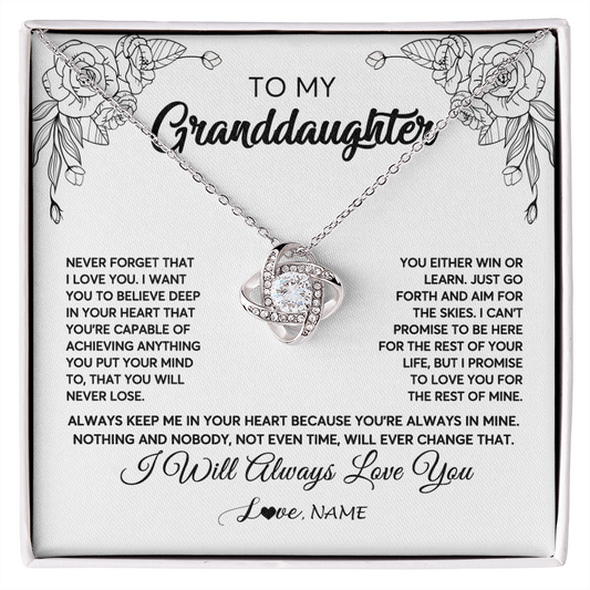 Personalized To My Granddaughter Necklace From Grandma Never Forget That I Love You Granddaughter Birthday Christmas Jewelry Customized Gift Box Message Card