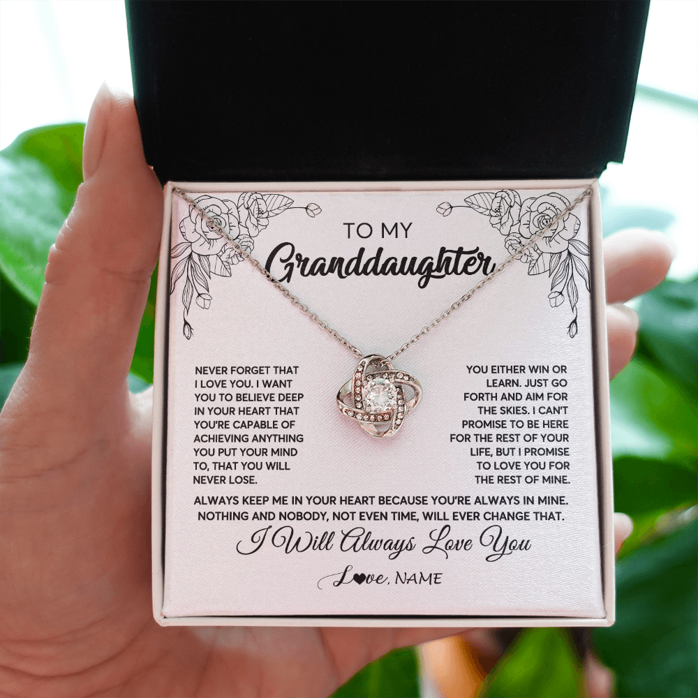 Personalized To My Granddaughter Necklace From Grandma Never Forget That I Love You Granddaughter Birthday Christmas Jewelry Customized Gift Box Message Card