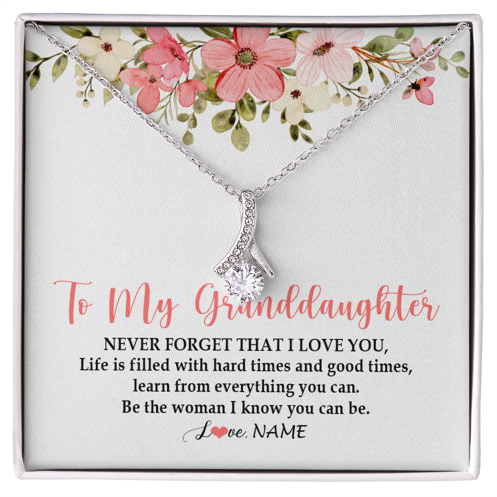 Personalized To My Granddaughter Necklace From Grandma Never Forget That I Love You Granddaughter Jewelry Birthday Christmas Customized Gift Box Message Card