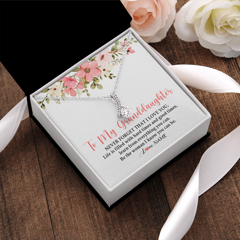 Personalized To My Granddaughter Necklace From Grandma Never Forget That I Love You Granddaughter Jewelry Birthday Christmas Customized Gift Box Message Card