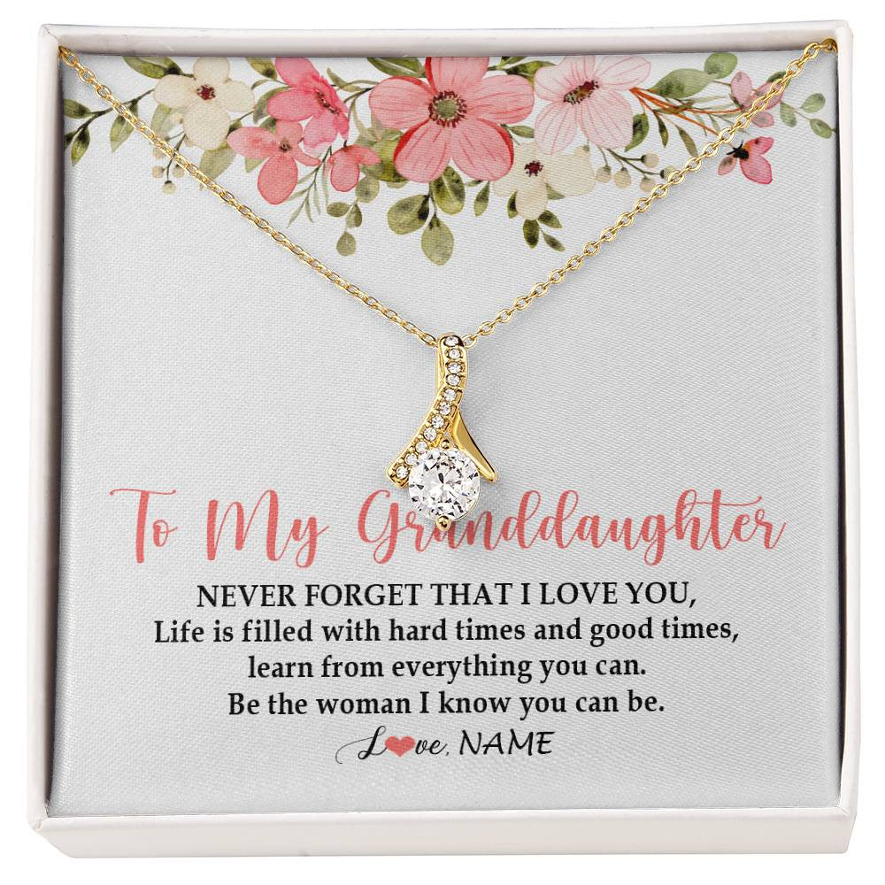 Personalized To My Granddaughter Necklace From Grandma Never Forget That I Love You Granddaughter Jewelry Birthday Christmas Customized Gift Box Message Card