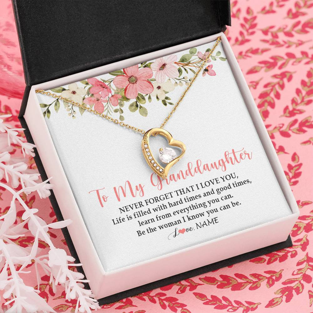 Personalized To My Granddaughter Necklace From Grandma Never Forget That I Love You Granddaughter Jewelry Birthday Christmas Customized Gift Box Message Card