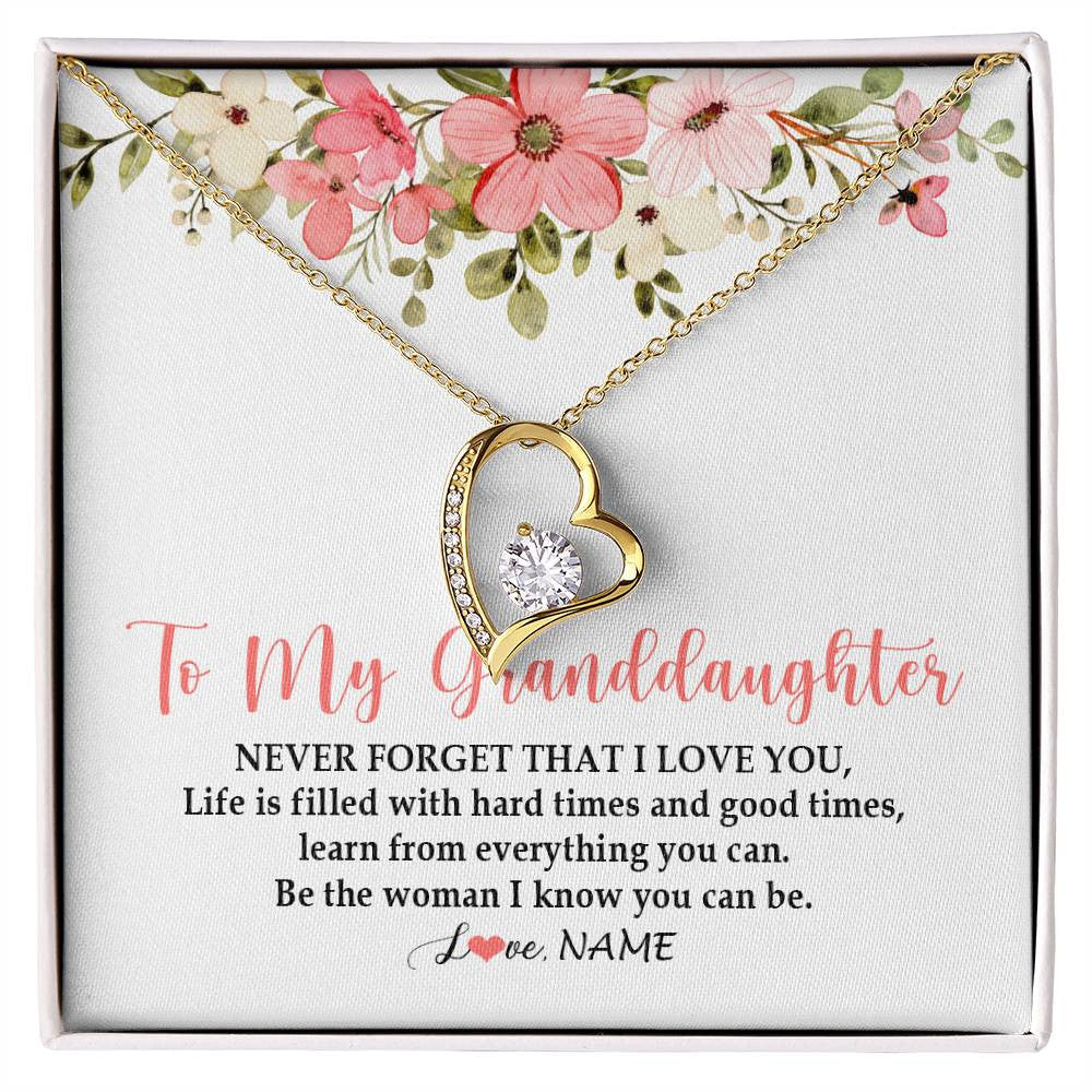 Personalized To My Granddaughter Necklace From Grandma Never Forget That I Love You Granddaughter Jewelry Birthday Christmas Customized Gift Box Message Card