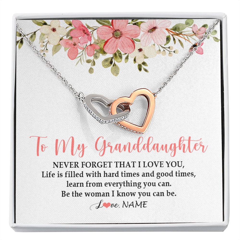 Personalized To My Granddaughter Necklace From Grandma Never Forget That I Love You Granddaughter Jewelry Birthday Christmas Customized Gift Box Message Card