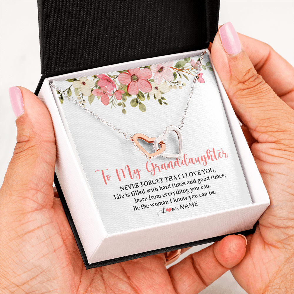 Personalized To My Granddaughter Necklace From Grandma Never Forget That I Love You Granddaughter Jewelry Birthday Christmas Customized Gift Box Message Card