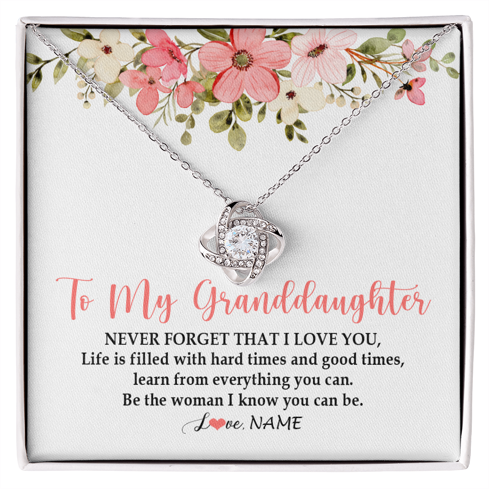 Personalized To My Granddaughter Necklace From Grandma Never Forget That I Love You Granddaughter Jewelry Birthday Christmas Customized Gift Box Message Card