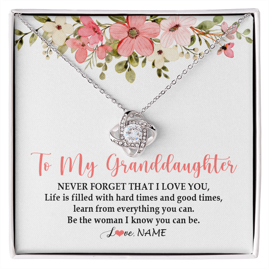 Personalized To My Granddaughter Necklace From Grandma Never Forget That I Love You Granddaughter Jewelry Birthday Christmas Customized Gift Box Message Card