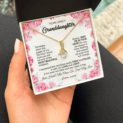 Personalized To My Granddaughter Necklace From Grandma Papa Always Keep Me in Your Heart Granddaughter Birthday Christmas Customized Gift Box Message Card