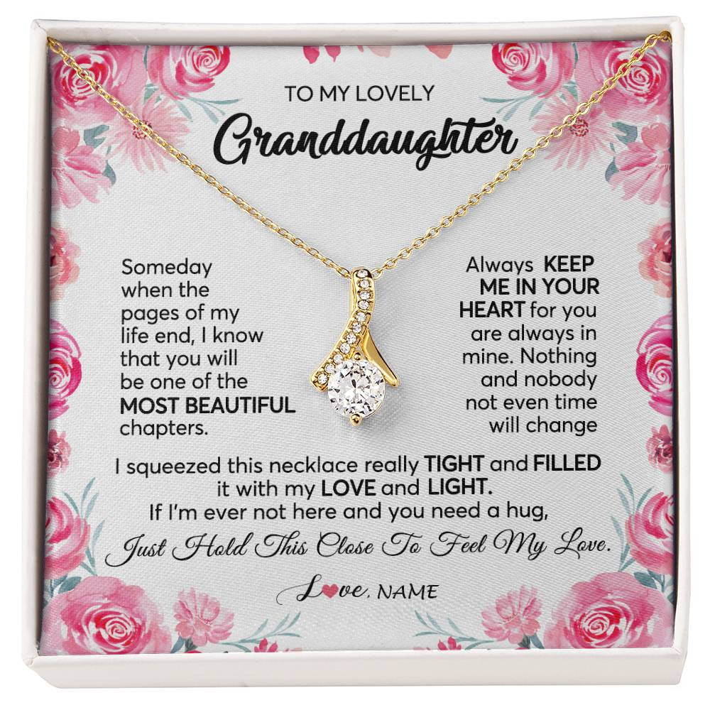 Personalized To My Granddaughter Necklace From Grandma Papa Always Keep Me in Your Heart Granddaughter Birthday Christmas Customized Gift Box Message Card