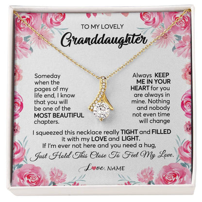Personalized To My Granddaughter Necklace From Grandma Papa Always Keep Me in Your Heart Granddaughter Birthday Christmas Customized Gift Box Message Card
