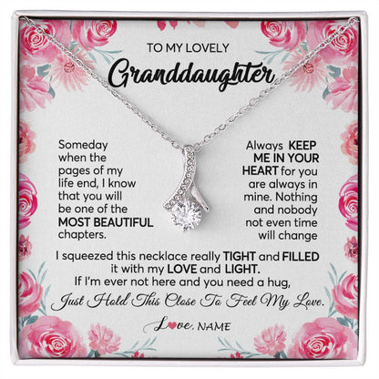 Personalized To My Granddaughter Necklace From Grandma Papa Always Keep Me in Your Heart Granddaughter Birthday Christmas Customized Gift Box Message Card