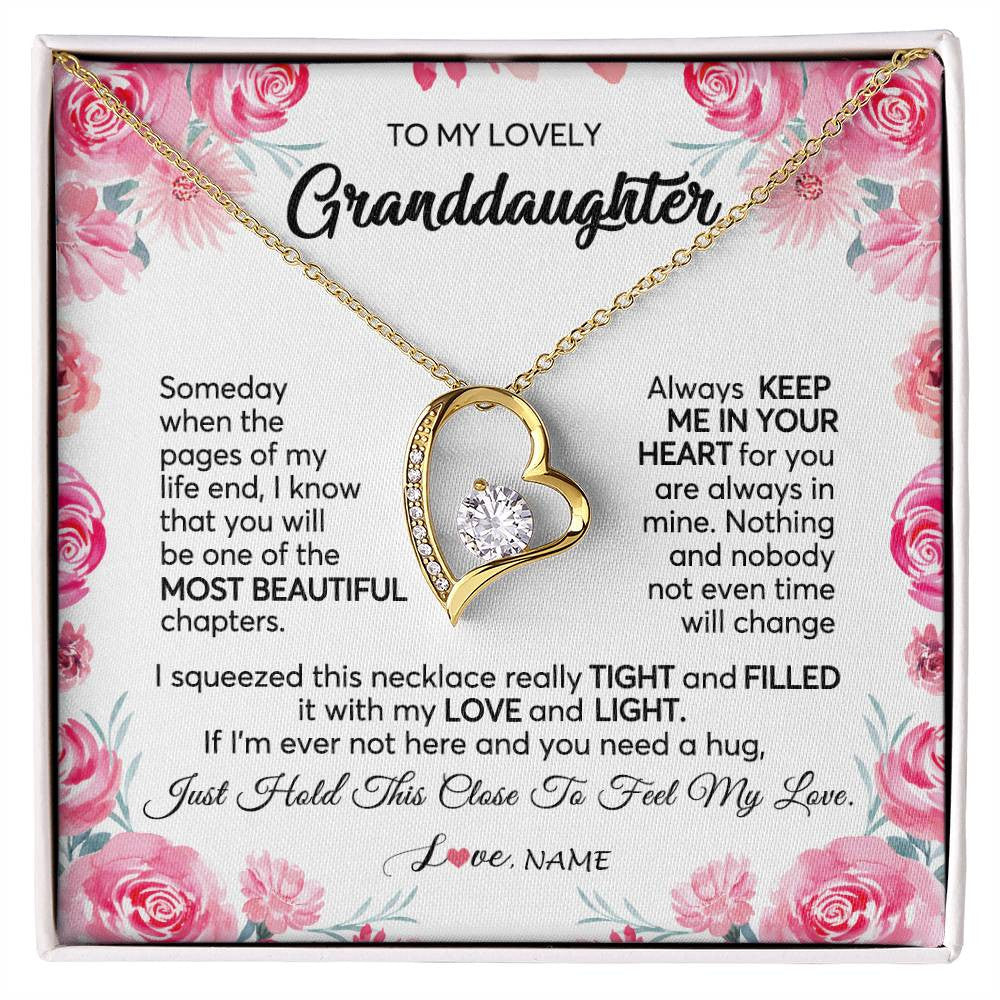 Personalized To My Granddaughter Necklace From Grandma Papa Always Keep Me in Your Heart Granddaughter Birthday Christmas Customized Gift Box Message Card
