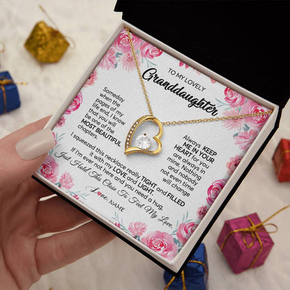 Personalized To My Granddaughter Necklace From Grandma Papa Always Keep Me in Your Heart Granddaughter Birthday Christmas Customized Gift Box Message Card