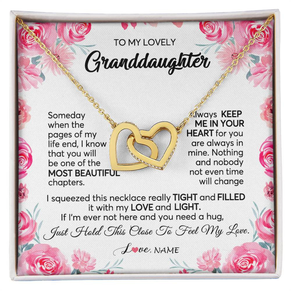 Personalized To My Granddaughter Necklace From Grandma Papa Always Keep Me in Your Heart Granddaughter Birthday Christmas Customized Gift Box Message Card