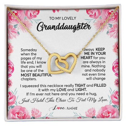Personalized To My Granddaughter Necklace From Grandma Papa Always Keep Me in Your Heart Granddaughter Birthday Christmas Customized Gift Box Message Card