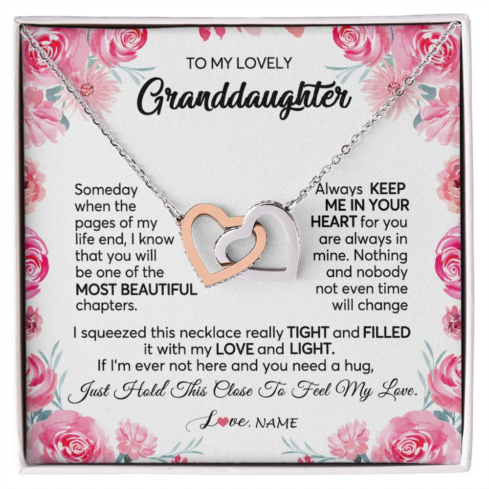 Personalized To My Granddaughter Necklace From Grandma Papa Always Keep Me in Your Heart Granddaughter Birthday Christmas Customized Gift Box Message Card