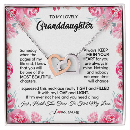Personalized To My Granddaughter Necklace From Grandma Papa Always Keep Me in Your Heart Granddaughter Birthday Christmas Customized Gift Box Message Card
