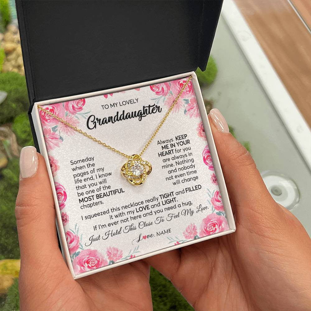 Personalized To My Granddaughter Necklace From Grandma Papa Always Keep Me in Your Heart Granddaughter Birthday Christmas Customized Gift Box Message Card