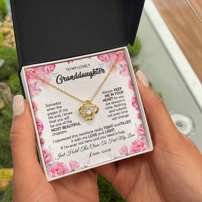Personalized To My Granddaughter Necklace From Grandma Papa Always Keep Me in Your Heart Granddaughter Birthday Christmas Customized Gift Box Message Card