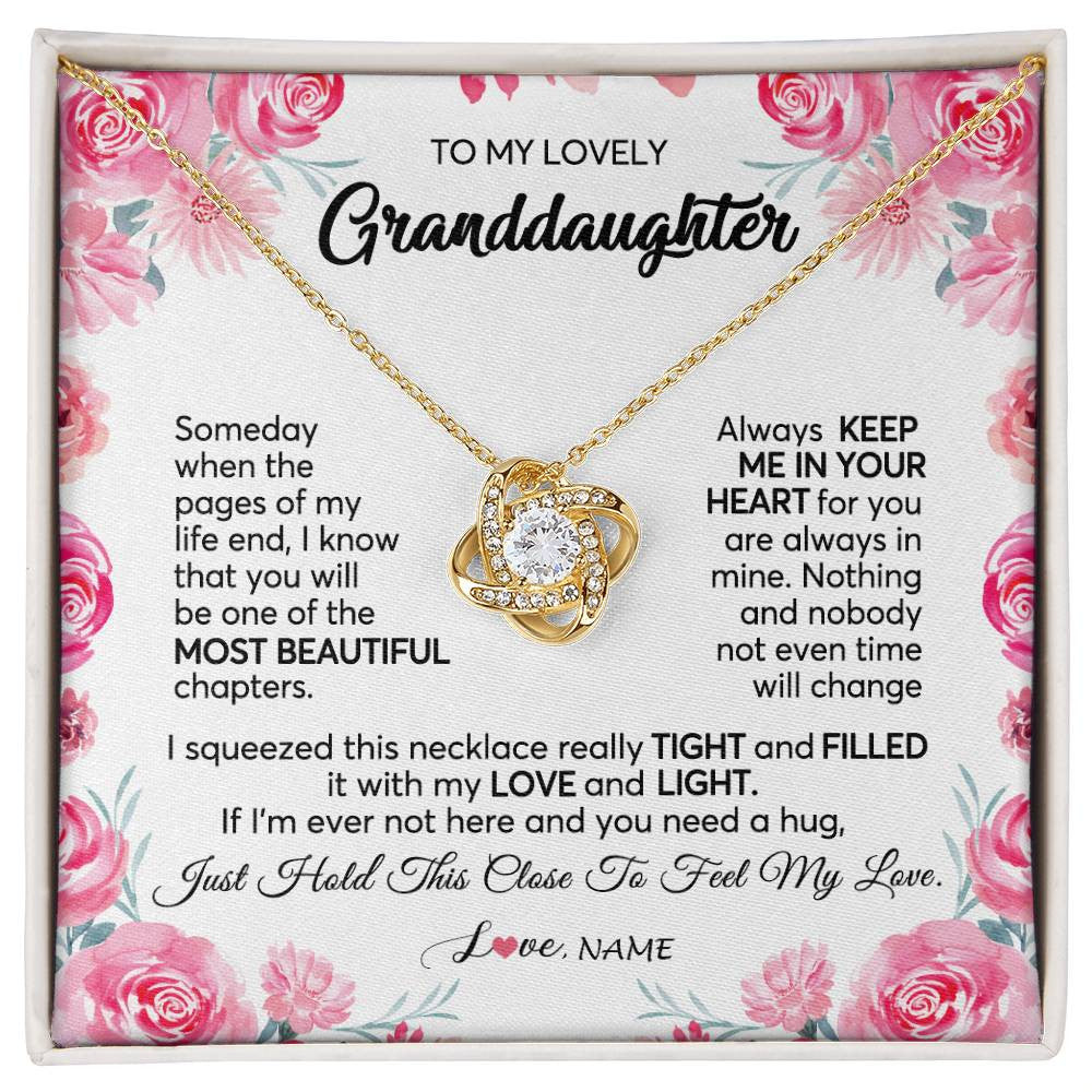 Personalized To My Granddaughter Necklace From Grandma Papa Always Keep Me in Your Heart Granddaughter Birthday Christmas Customized Gift Box Message Card