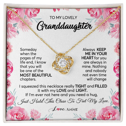Personalized To My Granddaughter Necklace From Grandma Papa Always Keep Me in Your Heart Granddaughter Birthday Christmas Customized Gift Box Message Card