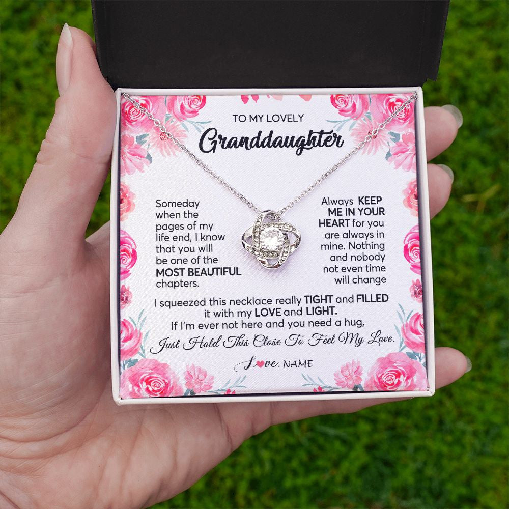 Personalized To My Granddaughter Necklace From Grandma Papa Always Keep Me in Your Heart Granddaughter Birthday Christmas Customized Gift Box Message Card